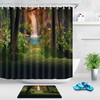 Jungle Leaves Polyester Shower Curtain