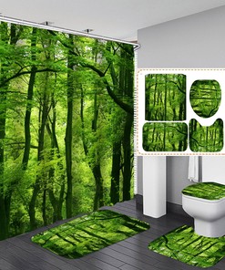 Jungle Leaves Shower Curtain For Tropical Bathroom Decor
