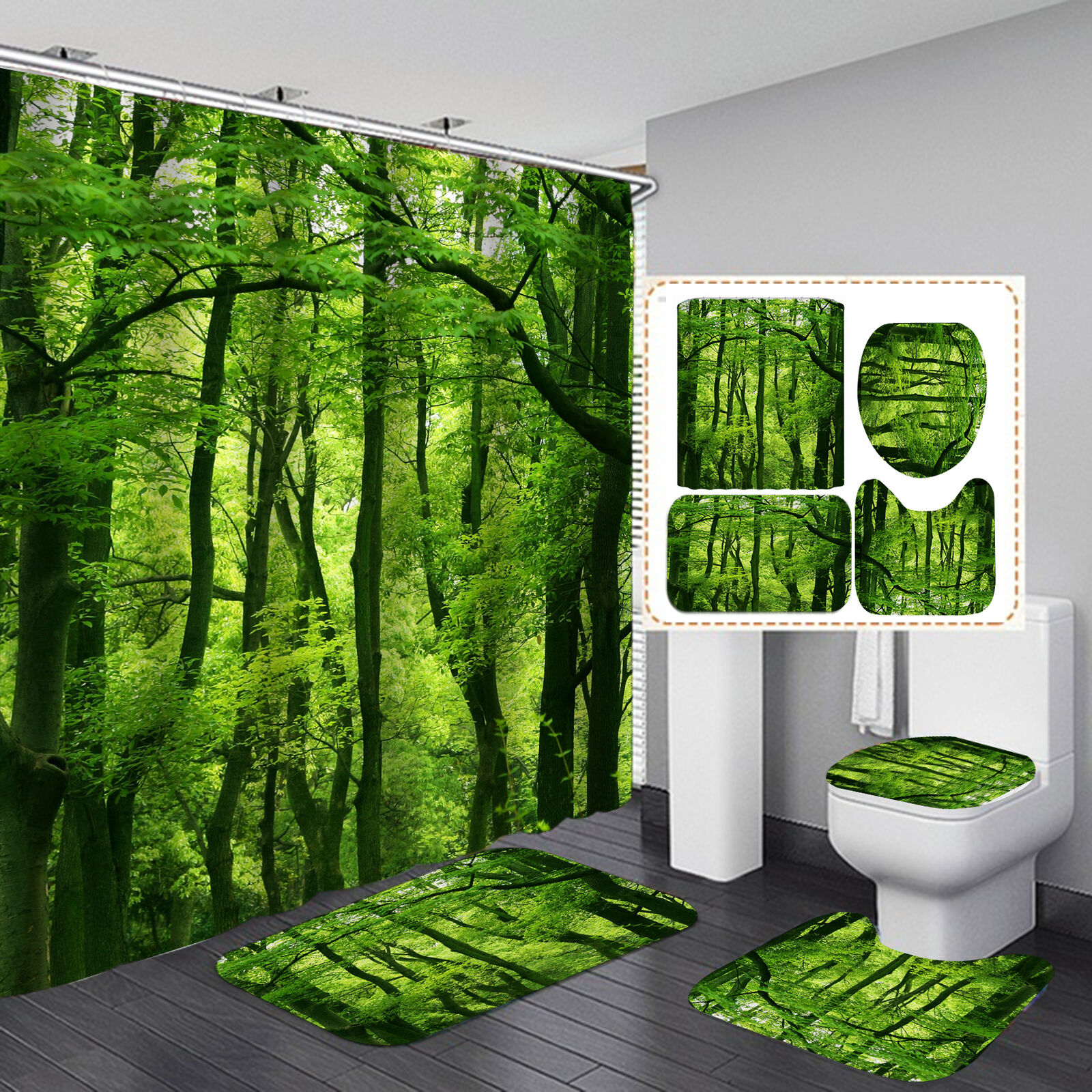 Jungle Leaves Shower Curtain For Tropical Bathroom Decor