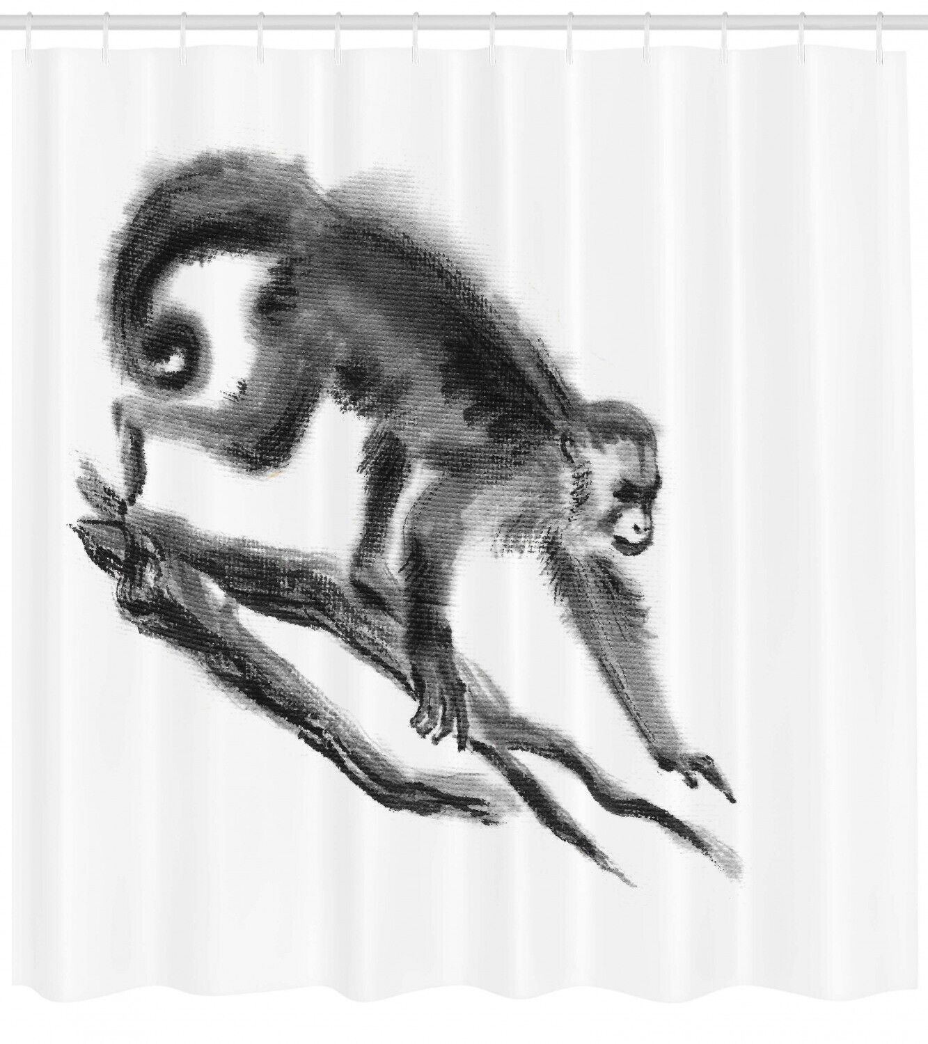 Jungle Monkey Print Animal Shower Curtain For Bathroom Decor - Image 2