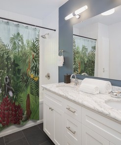 Jungle Monkey Print Shower Curtain for a Unique Bathroom