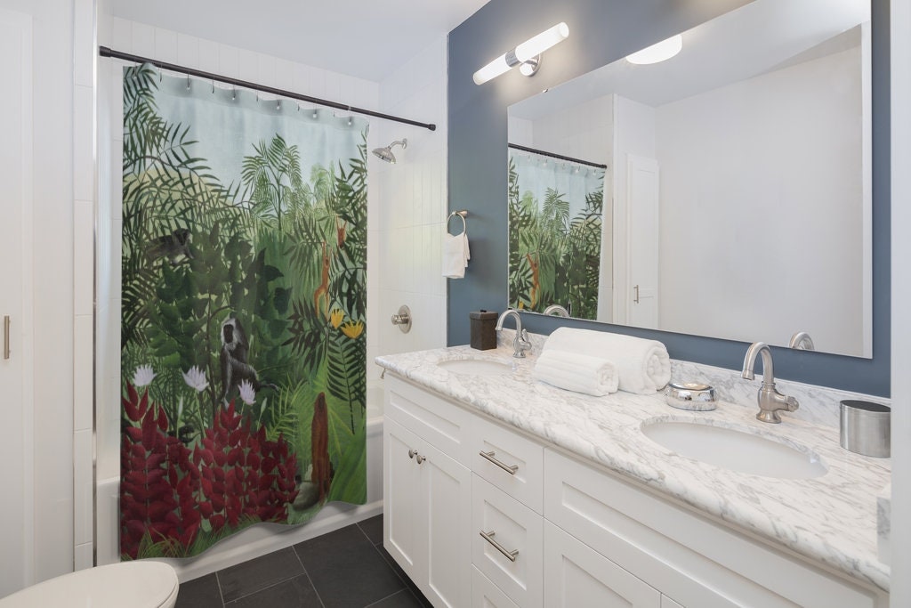 Jungle Monkey Print Shower Curtain for a Unique Bathroom