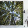 Jungle Moss Forest Trees Print Shower Curtain for a Natural and Calming Bathroom Decor