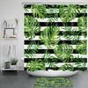 Jungle Plant Palm Leaf Stripe Shower Curtain For Bathroom