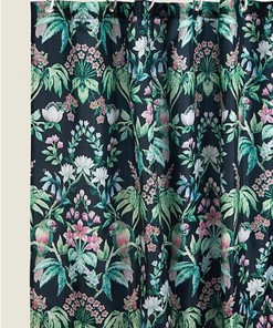 Jungle Print Parrot And Leaf Shower Curtain, Waterproof Fabric Bathroom Decor With Green Botanical Print
