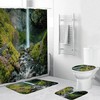 Jungle River Waterfall Shower Curtain With Serene Landscape - Forest Jungle River Waterfall