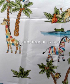 Jungle Shower Curtain with Matching Animal Hooks- Waterproof and Novelty Bathroom Decor Accessory