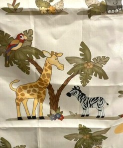 Jungle Shower Curtain with Monkeys, Lions, Elephants, and Zebras Printed- Waterproof and Kid-friendly Bathroom Accessory