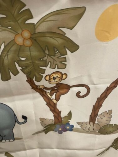 Jungle Shower Curtain with Monkeys, Lions, Elephants, and Zebras Printed- Waterproof and Kid-friendly Bathroom Accessory