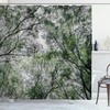 Jungle Spring Season Shower Curtain - Scenery Print for Restroom