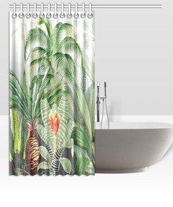 Jungle Theme Cheetah Print Shower Curtain for Exotic Bathroom Decor