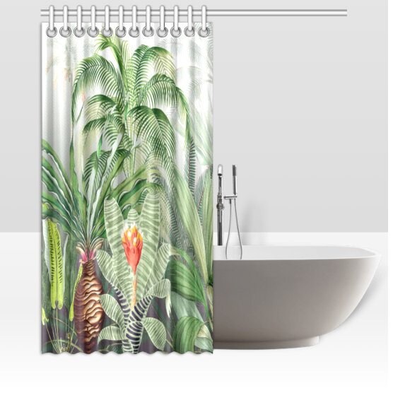 Jungle Theme Cheetah Print Shower Curtain for Exotic Bathroom Decor