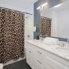 Jungle Theme Leopard Shower Curtain, Safari Bathroom Decor