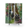 Jungle Theme Spider Monkey Print Shower Curtain For Nature Inspired Bathroom Decor