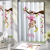 Jungle Themed Personalized Monkey Bathroom Shower Curtain - Perfect for Kids 