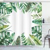Jungle Themed Picture Print Shower Curtain for Bathroom with Plant Print