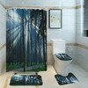 Jungle Trees Path Print Shower Curtain For Nature Lovers - Forest Path Jungle Trees Print