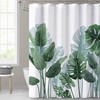 Jungle Vibes: Green Leaves Palm Cactus Waterproof Shower Curtain for Your Bathroom 