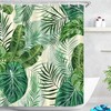 Jungle-Inspired Waterproof Shower Curtain with Tropical Palm Leaves Print
