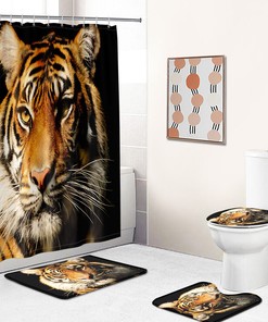 Jungle-themed Tiger Shower Curtain for Your Bathroom