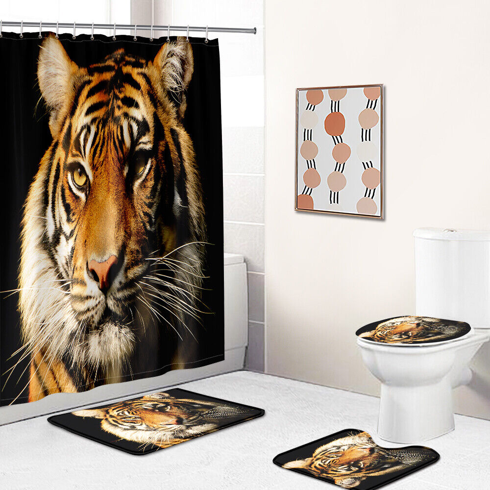 Jungle-themed Tiger Shower Curtain for Your Bathroom