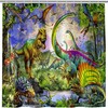 Jurassic Wildlife Dino Scene Anhope Dinosaur Shower Curtain With Cartoon Print Pattern