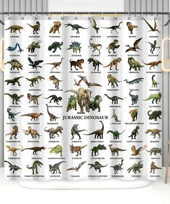 Jurassic World Park Shower Curtain - Fun Bathroom Decor For Kids And Dinosaur Lovers