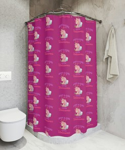 Just A Girl Who Loves Unicorns Shower Curtain, Fun Bathroom Decor for Kids and Teenagers