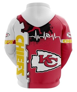 Kansas City Chiefs All Over Print 3D Zip Hoodie - Custom All Over Print Hoodie