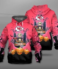 Kansas City Chiefs Halloween Costume Hoodie 3D Jack Skellington Graphic Gift