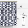 Kate Spade Modern Geometric Blue Painted Trellis Fabric Shower Curtain for Elegant Bathroom 