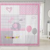 Kawaii Cartoon Elephant Waterproof Shower Curtain For Kids With Animal Prints