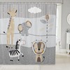 Kawaii Elephant Lion Giraffe Cartoon Animal Shower Curtain For Bohemian Decor