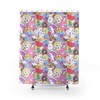 Kawaii Unicorn Cats and Watermelons Shower Curtain - A Fun Addition to Your Bathroom 