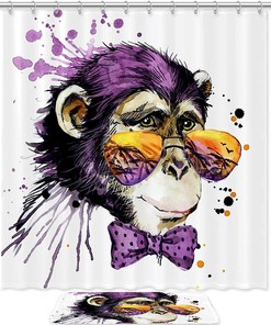 Keep it Simple and Chic with White Monkey Waterproof Shower Curtain 