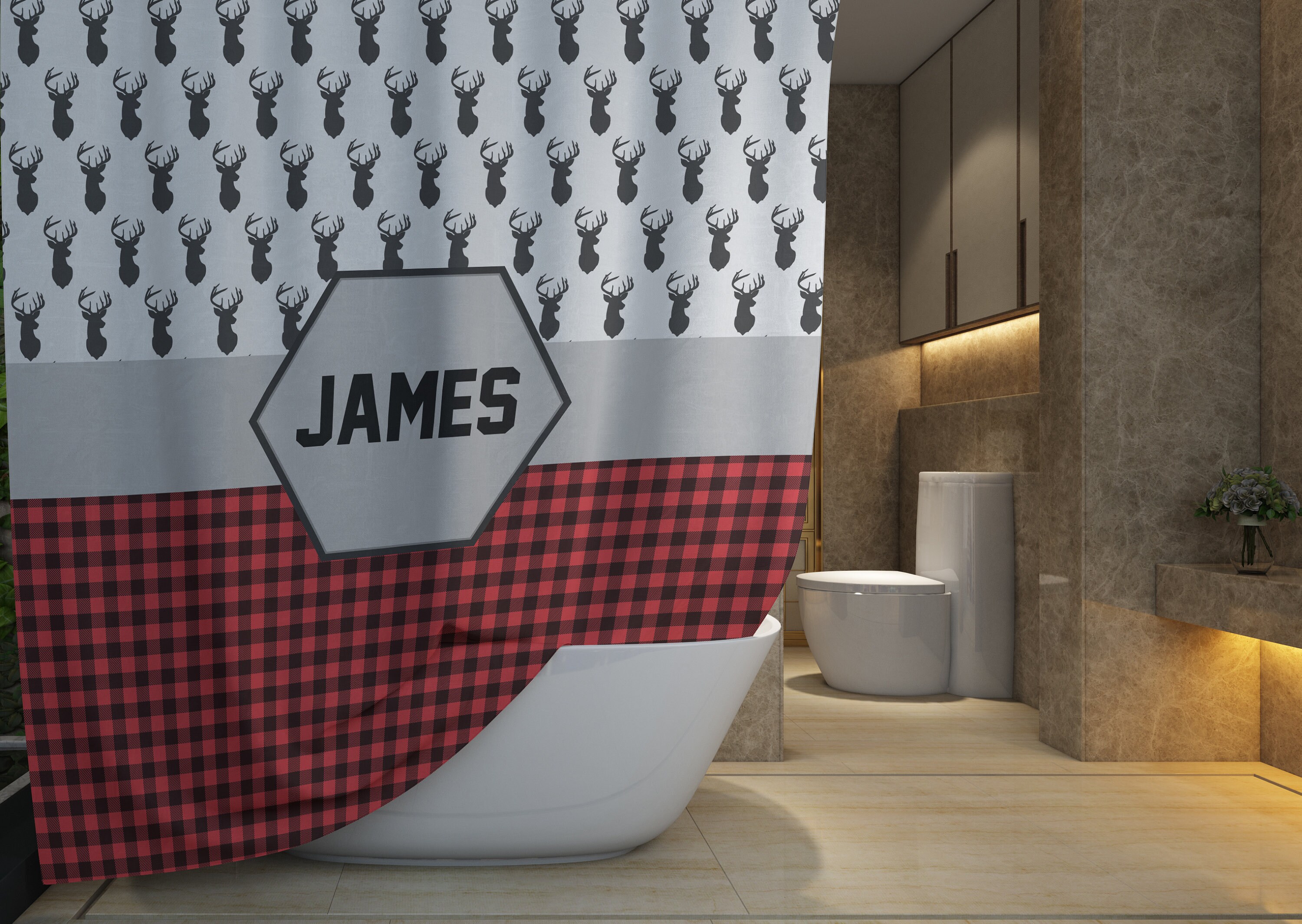 Kid-Friendly Deer Shower Curtain For Playful Bathrooms