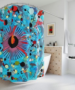Kids' Artistic Sunrise Sunshine Shower Curtain - Colorful and Inviting Bathroom Decor with Abstract Art Print