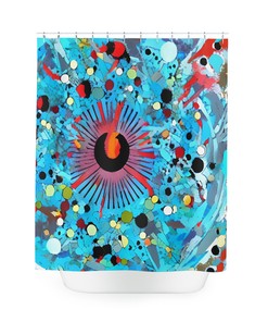 Kids' Artistic Sunrise Sunshine Shower Curtain - Colorful and Inviting Bathroom Decor with Abstract Art Print