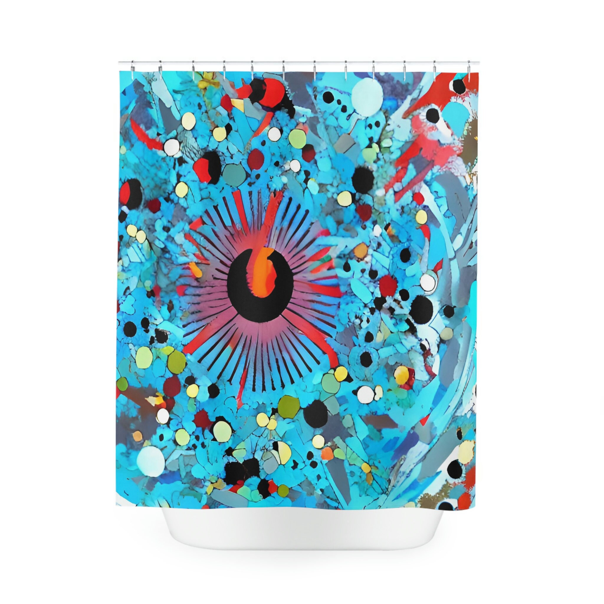 Kids' Artistic Sunrise Sunshine Shower Curtain - Colorful and Inviting Bathroom Decor with Abstract Art Print