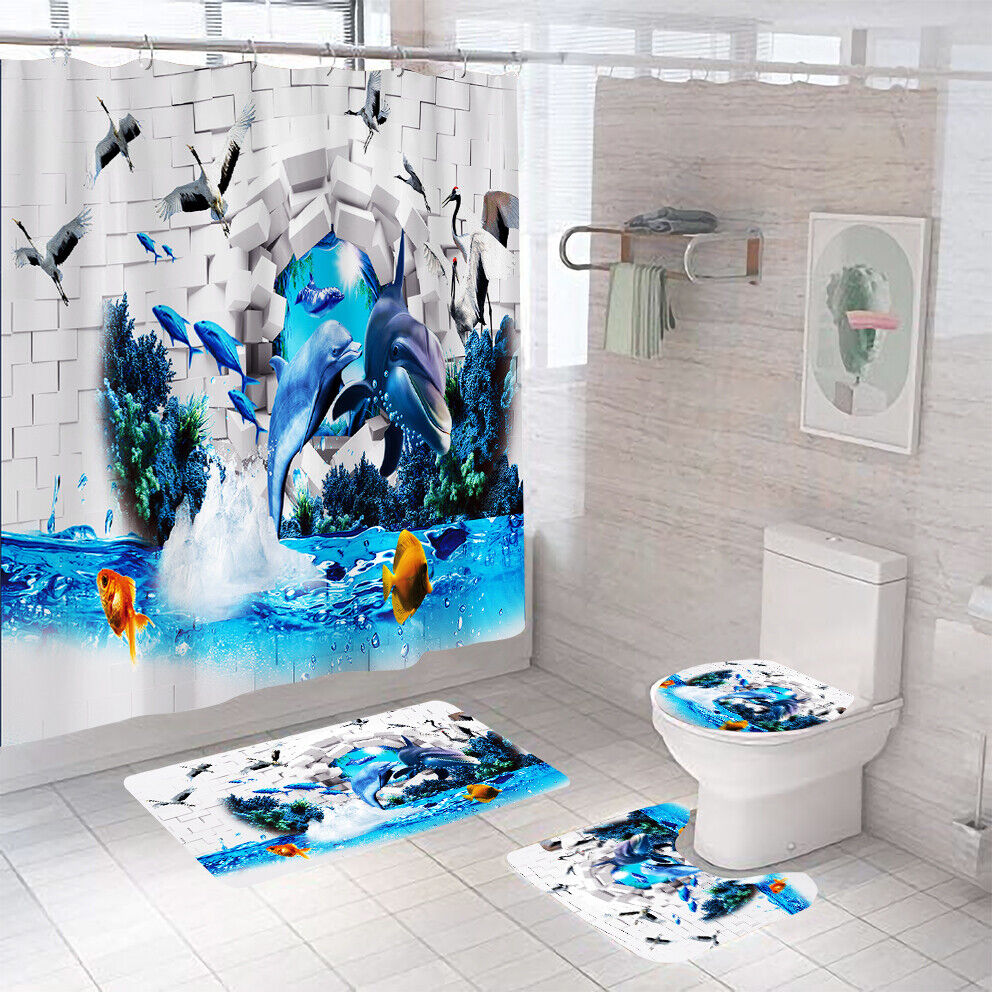 Kids Bathroom Dolphin Shower Curtain