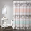 Kids Bathroom Llama Stripe Shower Curtain in Pink and Turquoise- Fun and Playful Bathroom Accessory 