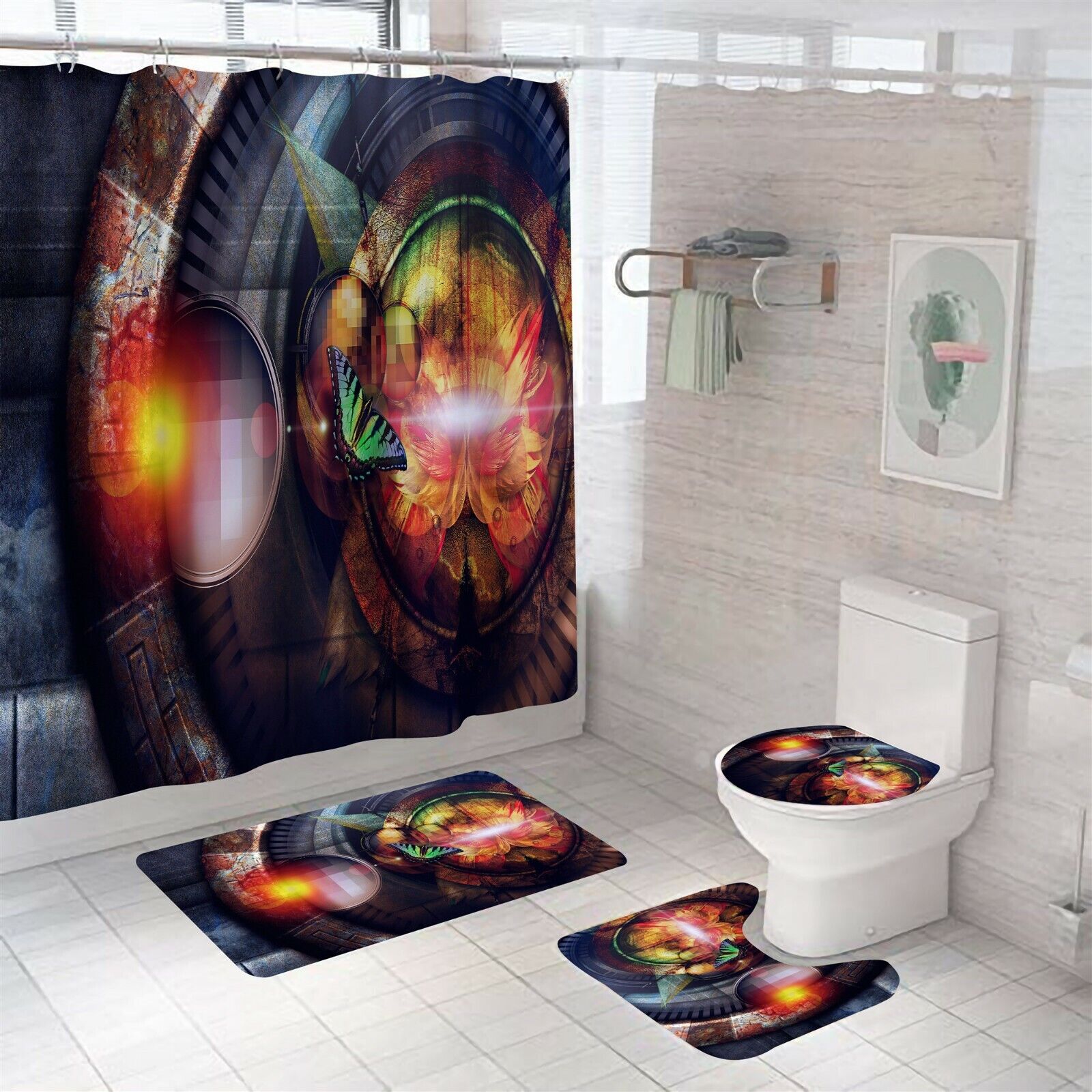 Kids Bathroom Shower Curtain - Cute Butterfly Design For A Child'S Bathroom