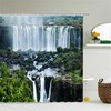 Kids Bathroom Shower Curtain, Waterfall View Print, Unique and Colorful Design