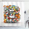 Kids Bathroom Shower Curtain With Athletics Theme Alphabet - Cloth Fabric Bathroom Decor