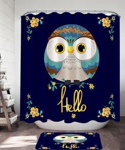 Kids' Bathroom Shower Curtain With Cute Little Owls For Your Bathroom Decor