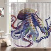 Kids Bathroom Shower Curtain with Colorful Octopus Art Print