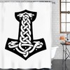 Kids Bathroom Shower Curtain with Norse Decor Vikings Odin Rune Design, Unique 3D Print for Bathroom