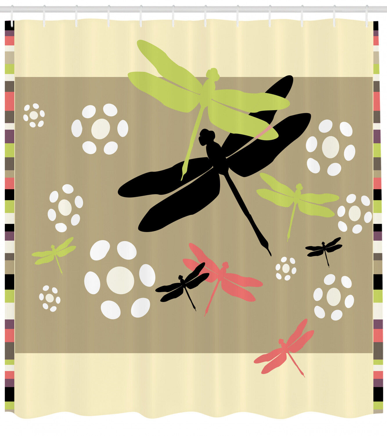 Kids Botanical Growth Dragonfly Shower Curtain For Whimsical Bath Style - Image 2