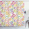 Kids Spiral And Dots Geometric Pattern Shower Curtain For Modern Bathroom Decor