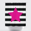 Kid's Star Shower Curtain with Colorful Stripes for Fun Bathroom Decor
